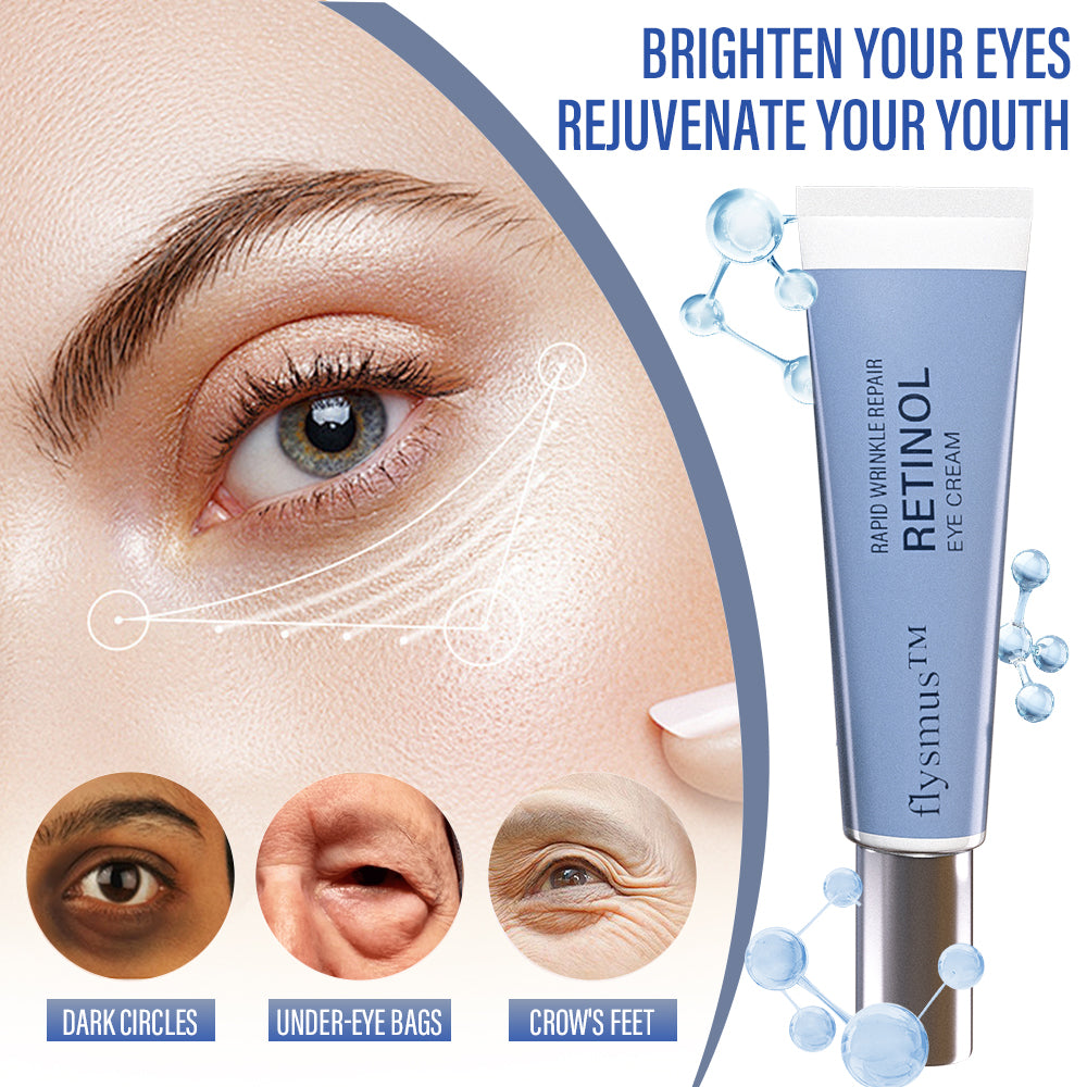 ✅Official Store | flysmus™ Retinol Eye Cream 🧑🏼⚕️Dermatologist Recommended (Eye Cream for Fine Lines, Wrinkles, Dark Circles, Dark Spots, and Daily Anti-Aging)