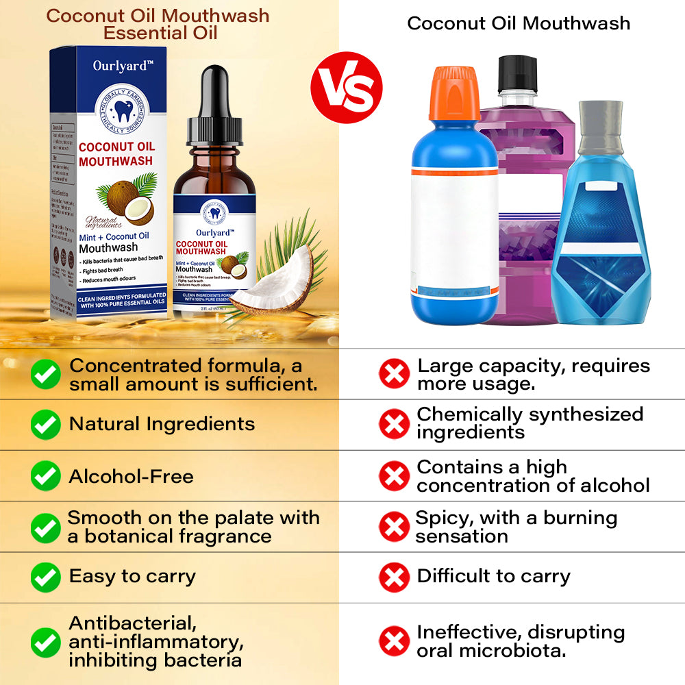 ✅Approved by Health Canada | Ourlyard™ Coconut oil mouthwash essential oil
