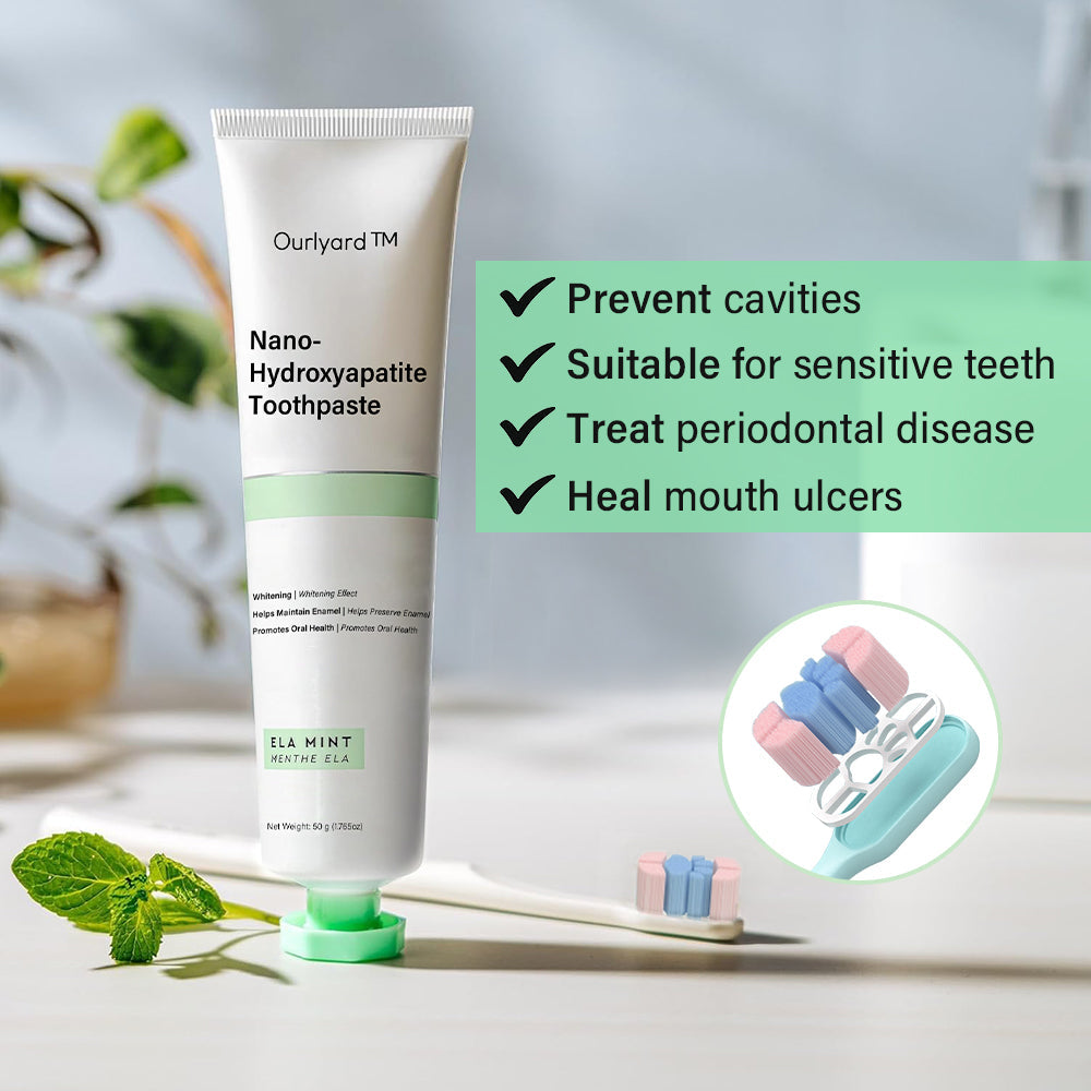 ✅Official Store | Ourlyard™ Fluoride-Free Nano Hydroxyapatite Toothpaste 🧑🏽‍⚕️Obtain American Dental Association (ADA) Certification(Helps remineralize teeth, repair cavities, treat periodontitis and mouth ulcers, and restore gum recession)